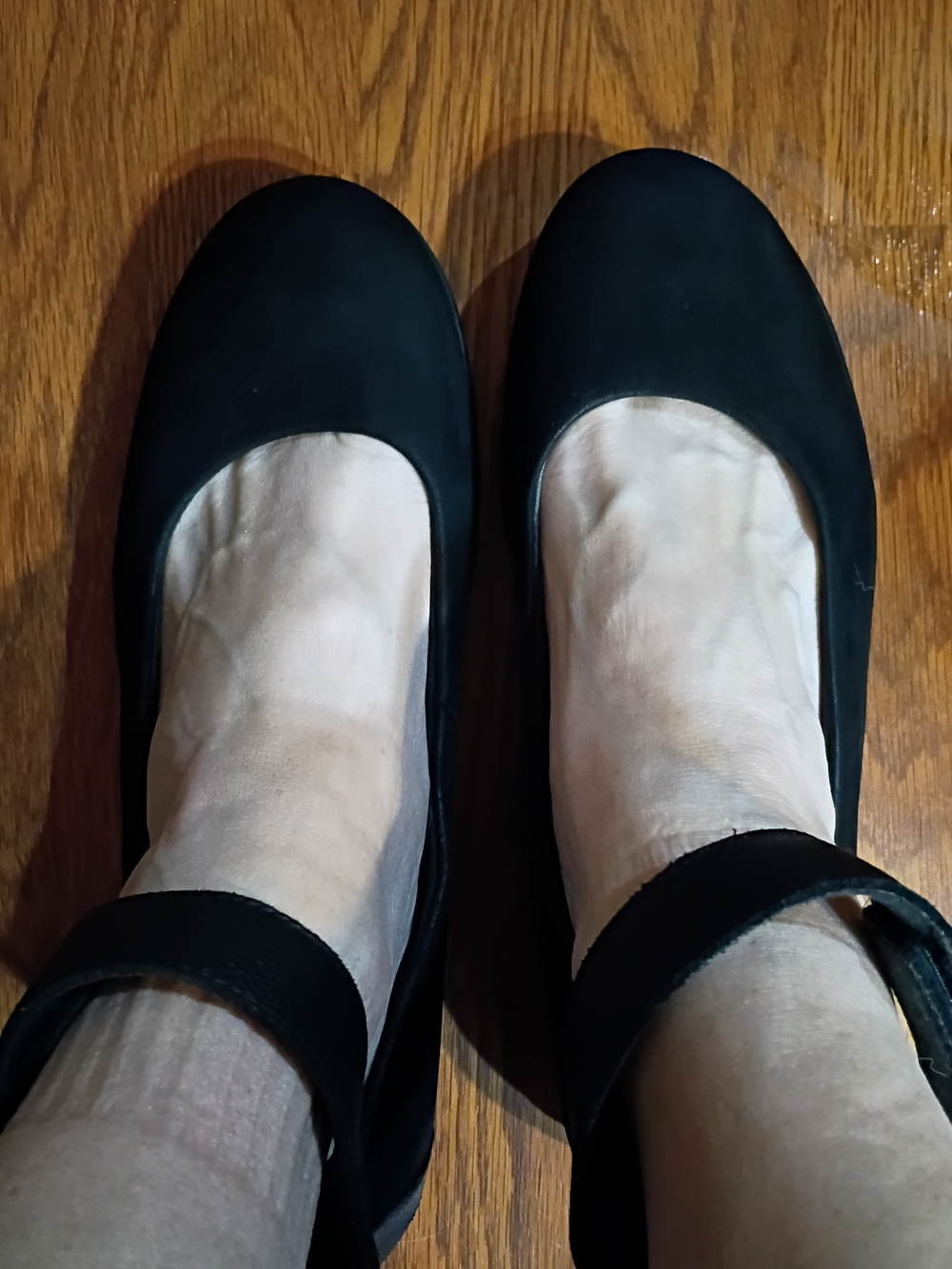 Clarks Black Mary Jane Ballet Flats with Ankle Strap